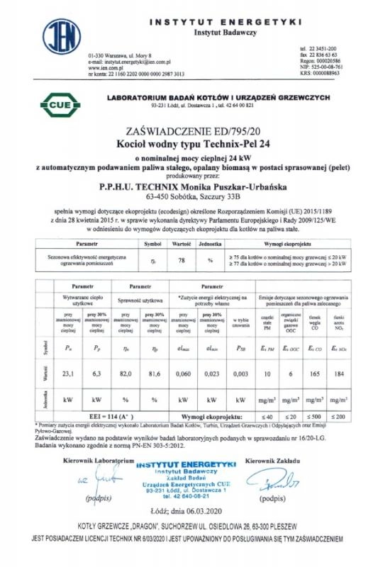 zaswiadczenie-dragon-v-plus-pel-19kw-ekoprojekt